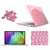 ENKAY for MacBook Air 13.3 inch (US Version) / A1369 / A1466 4 in 1 Crystal Hard Shell Plastic Protective Case with Screen Protector & Keyboard Guard & Anti-dust Plugs(Pink)