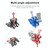 PULUZ Triple Ball Clamp Open Hole Diving Camera Bracket CNC Aluminum Spring Flashlight Clamp for Diving Underwater Photography System(Red)