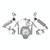 PULUZ Triple Ball Clamp Open Hole Diving Camera Bracket CNC Aluminum Spring Flashlight Clamp for Diving Underwater Photography System(Red)