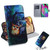 Oil Painting Owl Pattern Coloured Drawing Horizontal Flip Leather Case for Galaxy A40, with Holder & Card Slots & Wallet