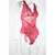 Women Sexy Lingerie Lace Hollow Out Temptation Bodysuits Deep V Neck Underwear, Size: XL(Wine Red)