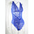 Women Sexy Lingerie Lace Hollow Out Temptation Bodysuits Deep V Neck Underwear, Size: M(Blue)