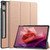 For Lenovo Tab P12/Xiaoxin Pad Pro 12.7 inch Custer Solid Color 3-Fold Stand Leather Tablet Case(Rose Gold) For Lenovo Tab P12/Xiaoxin Pad Pro 12.7 inch Custer Solid Color 3-Fold Stand Leather Tablet Case(Rose Gold)