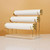 Three Layer Wooden Bottom Metal Stand Jewelry Display Stand Bracelet Watch Bangle Show Rack, Color: White Leather Three Layer Wooden Bottom Metal Stand Jewelry Display Stand Bracelet Watch Bangle Show Rack, Color: White Leather