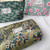 Vintage Corduroy Cosmetic Bag Flower Travel Portable Washing Bag(Cherry)