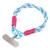 Dopamine Color Double Buckle Twist Rope Short Lanyard(Blue Red White)