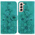 For Samsung Galaxy S21+ 5G Lily Embossed Leather Phone Case(Green)