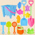 13pcs/Set Children Beach Toys Set Large Sand Shovel Bucket Sand Digging Tools Hourglass, Color: Blue Square Castle