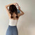 Cotton Threaded Beauty Back Camisole Ladies Spaghetti Straps Corset Short Vest, Size: For 37-63kg(White)