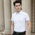 Summer Slim Mens Shirt Short Sleeve Business Professional Formal Shirt, Size: L(White)