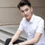 Summer Slim Mens Shirt Short Sleeve Business Professional Formal Shirt, Size: L(White)