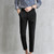 Mens Thin Black Suit Pants Casual Straight Leg Nine Minute Pants, Size: 28(Black)