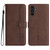 For Samsung Galaxy A25 Heart Pattern Skin Feel Leather Phone Case(Brown)