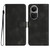 For OPPO Reno10 5G / Reno10 Pro 5G Global Heart Pattern Skin Feel Leather Phone Case(Black)