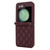 For Samsung Galaxy Z Flip5 Rhombic Texture Phone Case with Long & Short Lanyard(Wine Red)