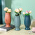 Simple Straight Living Room PE Flower Arrangement Vase Arrangement Dried Flowers Soft Decorations(Rose Pink)