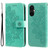 For OnePlus Nord CE3 7-petal Flowers Embossing Leather Phone Case(Green)