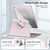 For iPad Pro 10.2 2021 / 2020 / 2019 Acrylic 360 Rotation Detachable Leather Tablet Case(Sand Pink)