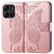 For Tecno Spark GO 2023 Butterfly Love Flower Embossed Leather Phone Case(Rose Gold)