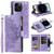 For iPhone 15 Pro Max Multi-Card Totem Zipper Leather Phone Case(Purple) For iPhone 15 Pro Max Multi-Card Totem Zipper Leather Phone Case(Purple)