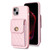 For iPhone 15 Vertical Wallet Rhombic Leather Phone Case(Pink)