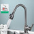 Kitchen Pull-out Universal Telescopic Hot & Cold Water Faucet, Specification: Copper Digital Display Gray
