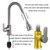 Kitchen Pull-out Universal Telescopic Hot & Cold Water Faucet, Specification: Copper Digital Display Black