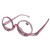 Makeup Magnifying Glass Presbyopic Glasses Flip Swivel Reading Glasses, Degree: +100(Violet Pink)