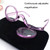 Makeup Magnifying Glass Presbyopic Glasses Flip Swivel Reading Glasses, Degree: +100(Violet Pink)