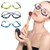 Makeup Magnifying Glass Presbyopic Glasses Flip Swivel Reading Glasses, Degree: +350(Blue Frame)