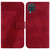 For Samsung Galaxy A22 4G 7-shaped Embossed Leather Phone Case(Red)