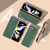 For Samsung Galaxy Z Fold5 Nano Electroplating Cross Texture Genuine Leather Phone Case(Green)