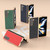 For Samsung Galaxy Z Fold5 Nano Electroplating Cross Texture Genuine Leather Phone Case(Green)