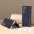 For Samsung Galaxy Z Fold5 Nano Electroplating Cross Texture Genuine Leather Phone Case(Blue)