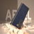For Samsung Galaxy Z Fold5 Nano Electroplating Cross Texture Genuine Leather Phone Case(Blue)