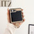 For Samsung Galaxy Z Flip5 Solid Color Litchi Leather Texture Protective Phone Case with Ring(Blue)