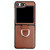 For Samsung Galaxy Z Flip5 Solid Color Litchi Leather Texture Protective Phone Case with Ring(Brown)