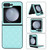 For Samsung Galaxy Z Flip5 Rhombic Microfiber Folding Phone Case(Blue) For Samsung Galaxy Z Flip5 Rhombic Microfiber Folding Phone Case(Blue)