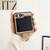 For Samsung Galaxy Z Flip5 Solid Color Litchi Leather Texture Protective Phone Case with Ring(Red)
