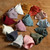 Baby Cotton Gauze Drool Towel + Bow Hairband Set Baby Bibs(Beige)