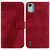For Nokia C12 7-shaped Embossed Leather Phone Case(Red)