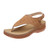 PU Leather Flip Flop Sandals Roman Style Adjustable Strap Sandals, Size: 35(Brown)