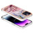 For iPhone 15 Pro Electroplating Marble Dual-side IMD Phone Case(Rose Red 014)