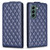 For Samsung Galaxy S21 FE 5G Diamond Lattice Vertical Flip Leather Phone Case(Blue)