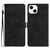 For iPhone 15 Plus Flower Butterfly Embossing Pattern Leather Phone Case(Black)