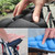 BC-203 2.0 M Size Bicycle Foldable Inflatable Airbag Cushion Seat Cover with Inflator (Black)