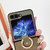 For Samsung Galaxy Z Flip5 Colorful Glitter PC Shockproof Phone Case with Ring Holder(Black)