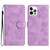 For iPhone 13 Pro Flower Embossing Pattern Leather Phone Case(Purple)
