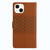 For iPhone 15 Plus Diamond Embossed Skin Feel Leather Phone Case(Brown)