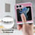 For Samsung Galaxy Z Flip5 JUNSUNMAY Color Painting  Ring Holder Protective Case(Blue)